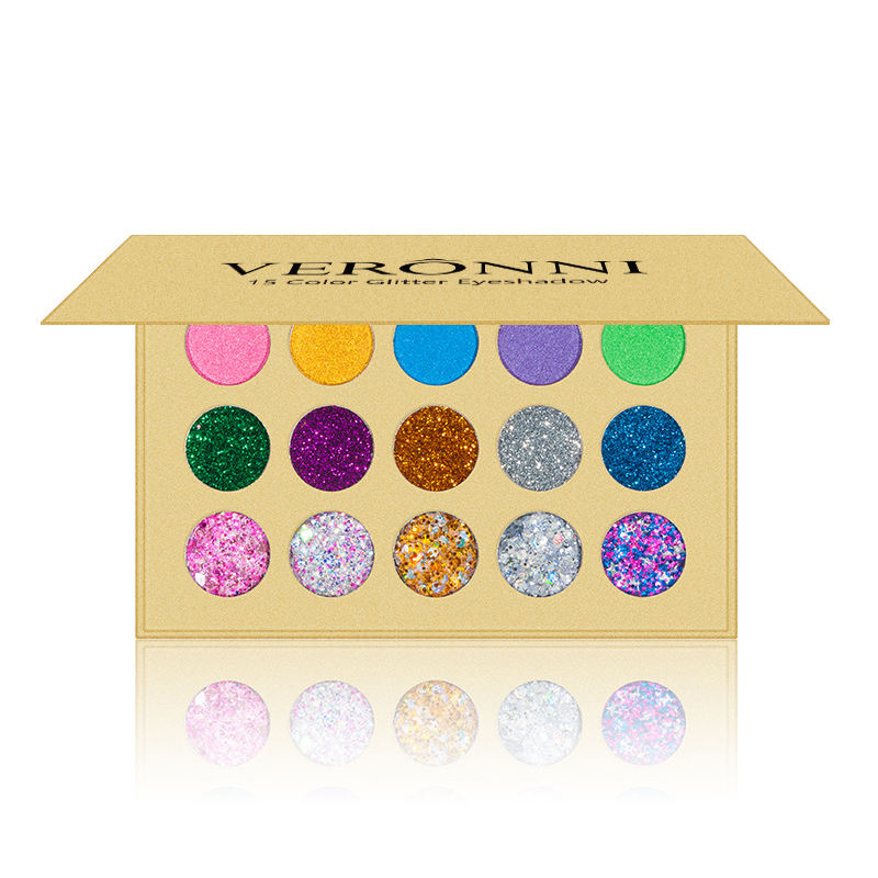 Glitter Eyeshadow Palette — 15 Colours
