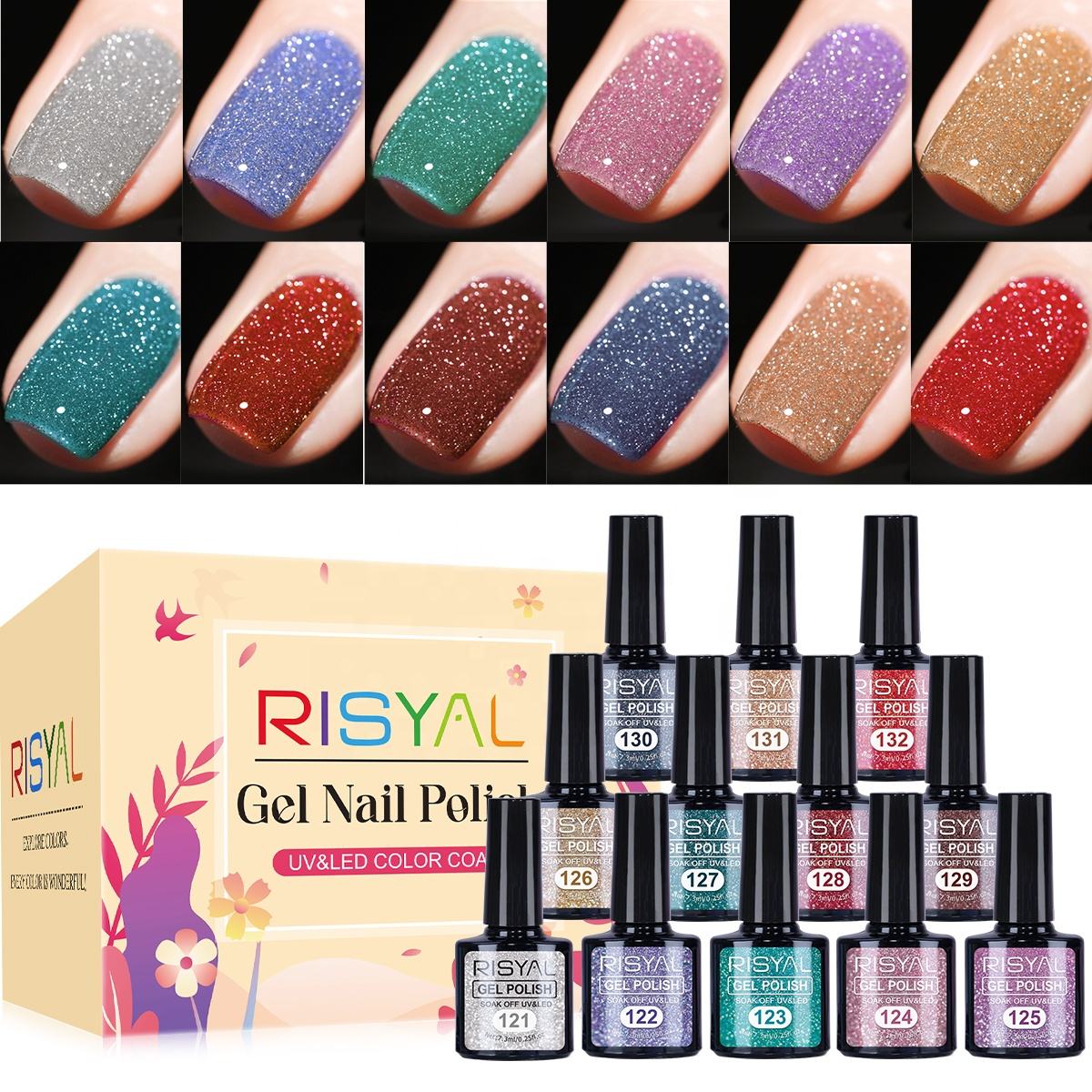 Glitter Gel Polish Set — 12 Colours