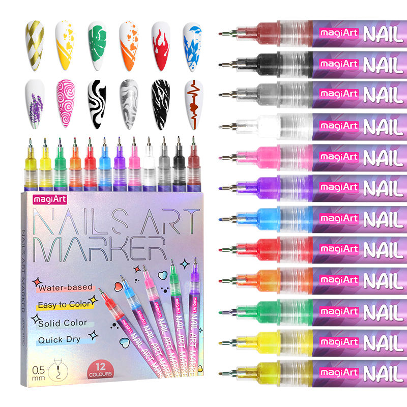 Nail Art Pen Set — 12 Colours